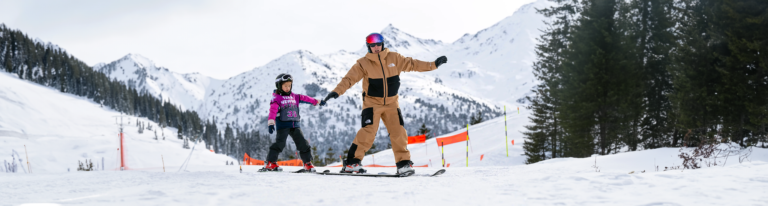 Snowplough Child and Instructor