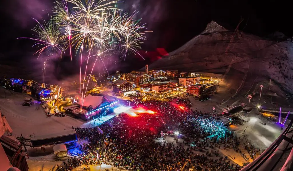 Tignes Fireworks New Year