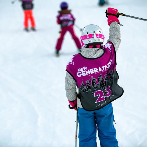 A child in our bombers ski lessons