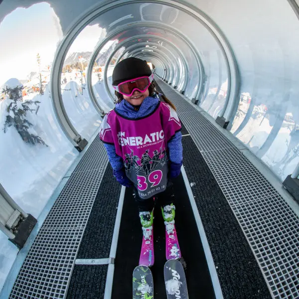 A child in our whippersnapper kids ski lessons