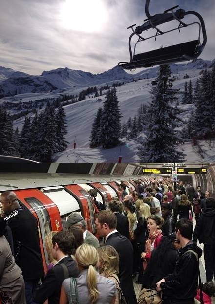 Ski season commute