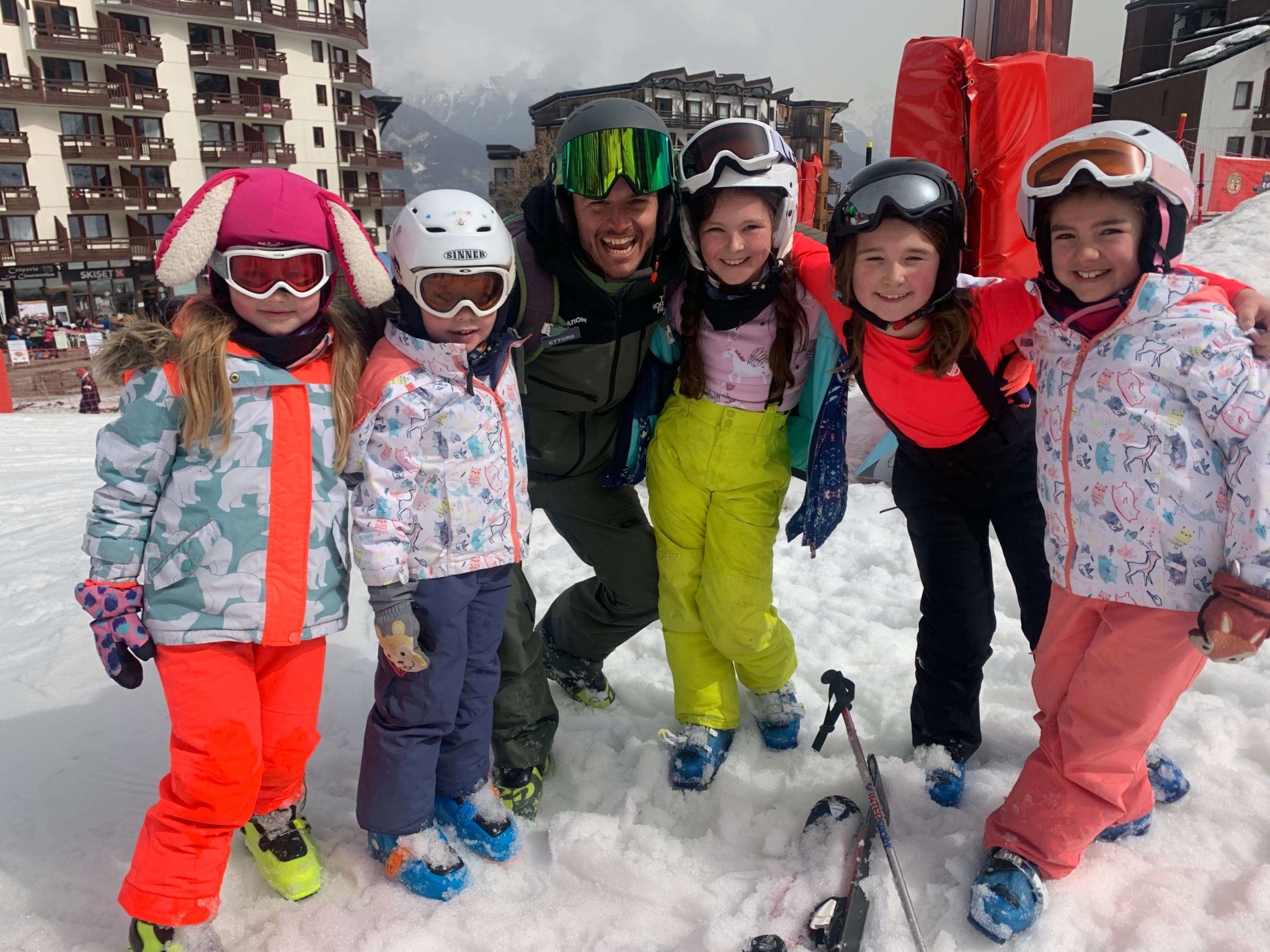 Ettore & kids group ski lesson