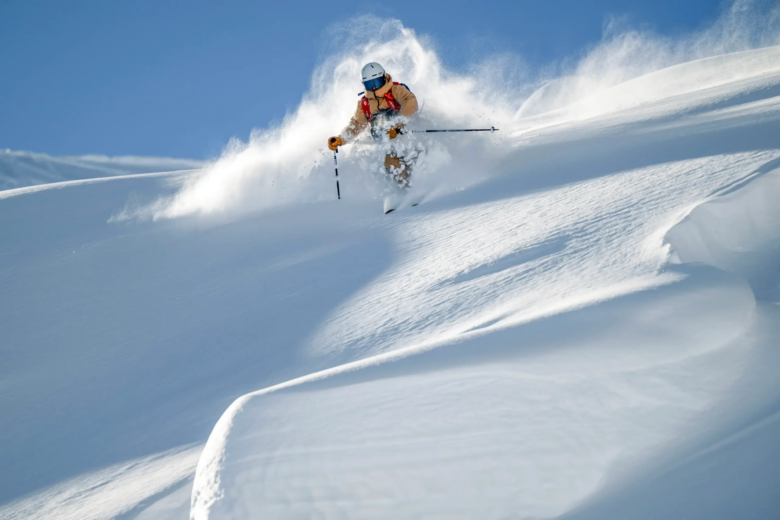 One of our team finding fresh snow on our off-piste ski courses