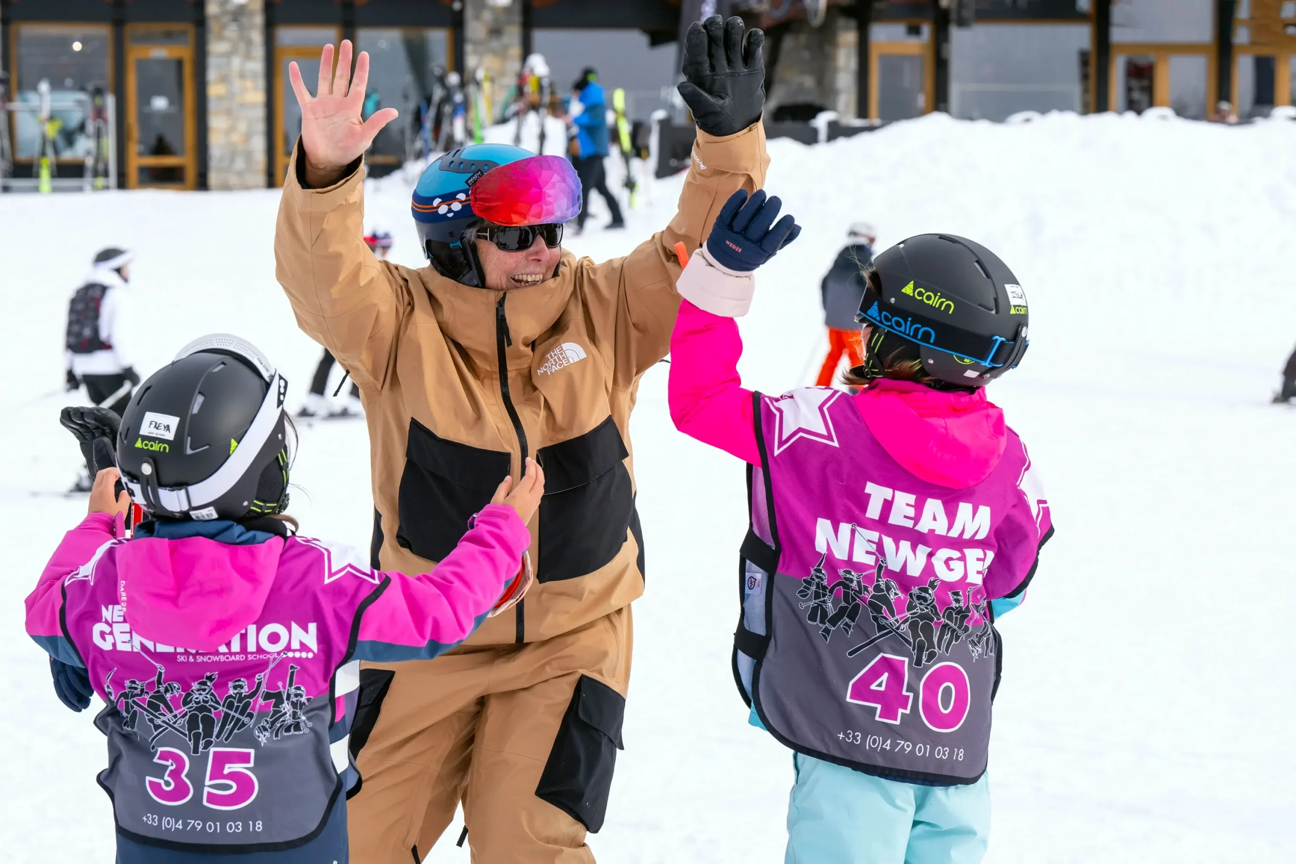 High five ski instructor