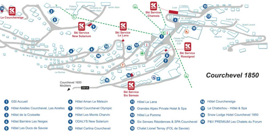 Courchevel 1850 Skiset Map