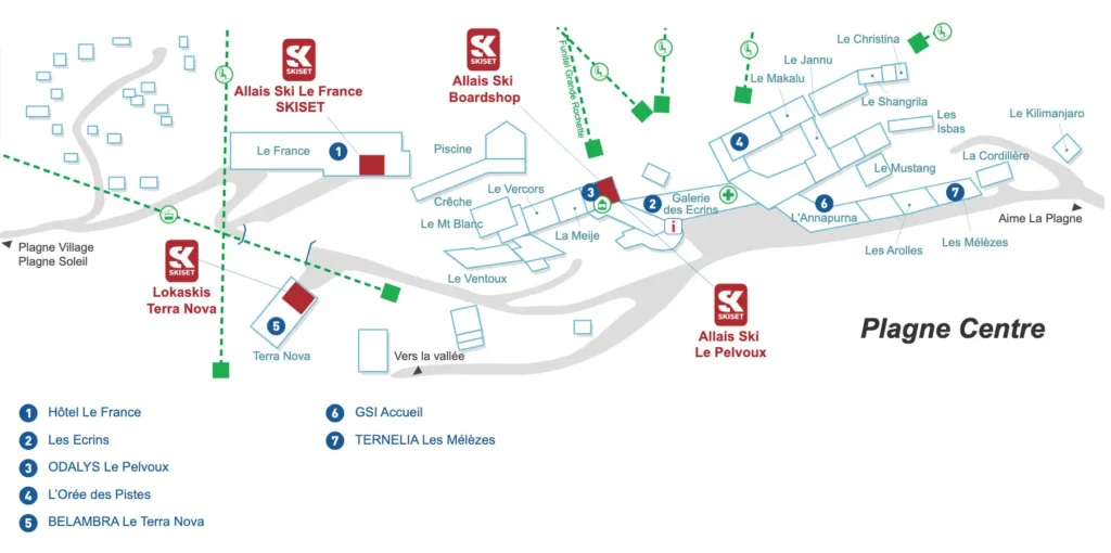 La Plagne Skiset Map