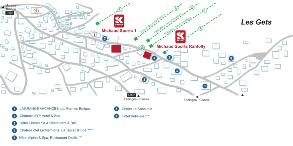 Les Gets Skiset Map