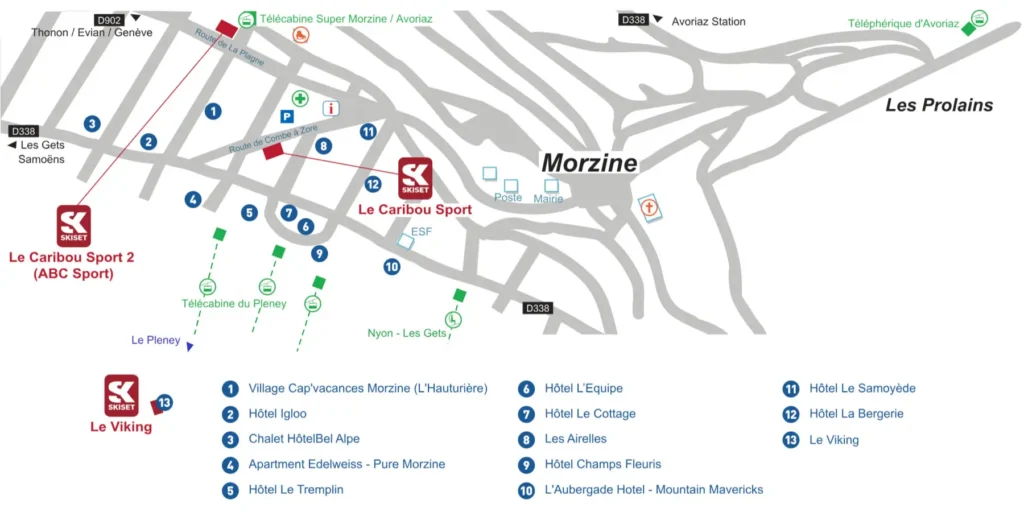 Carte de Morzine Skiset