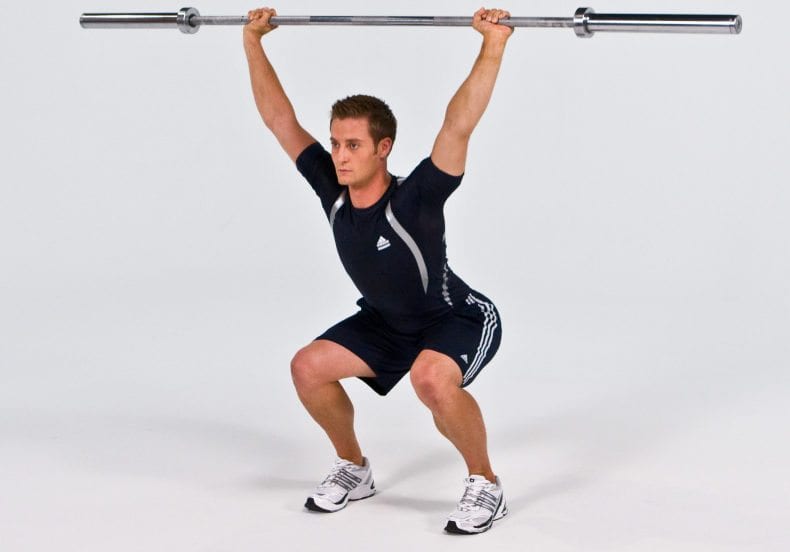 Overhead squat with pole fitness test