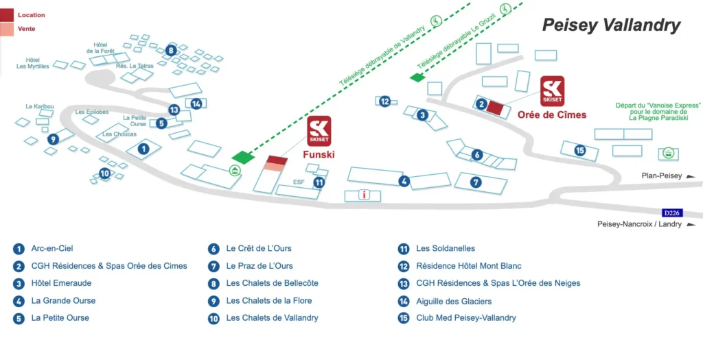 Peisey Vallandry Skiset Map