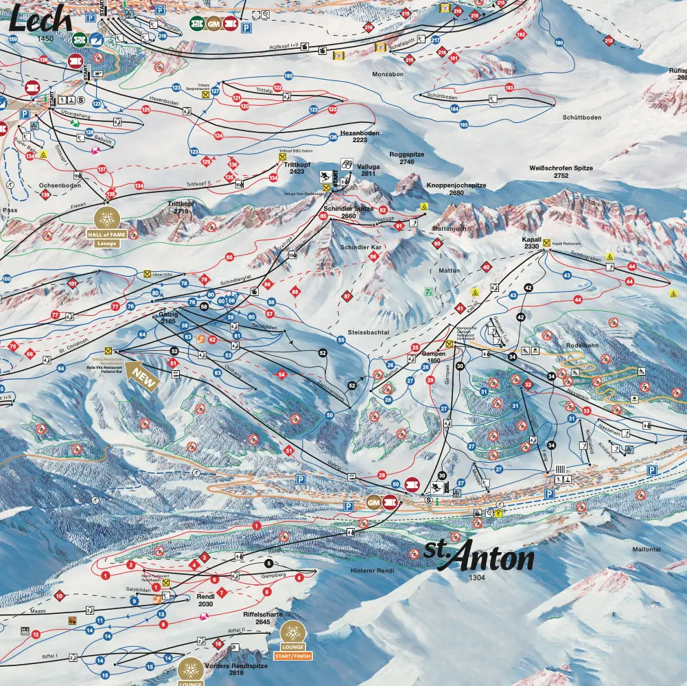 St Anton Piste Map