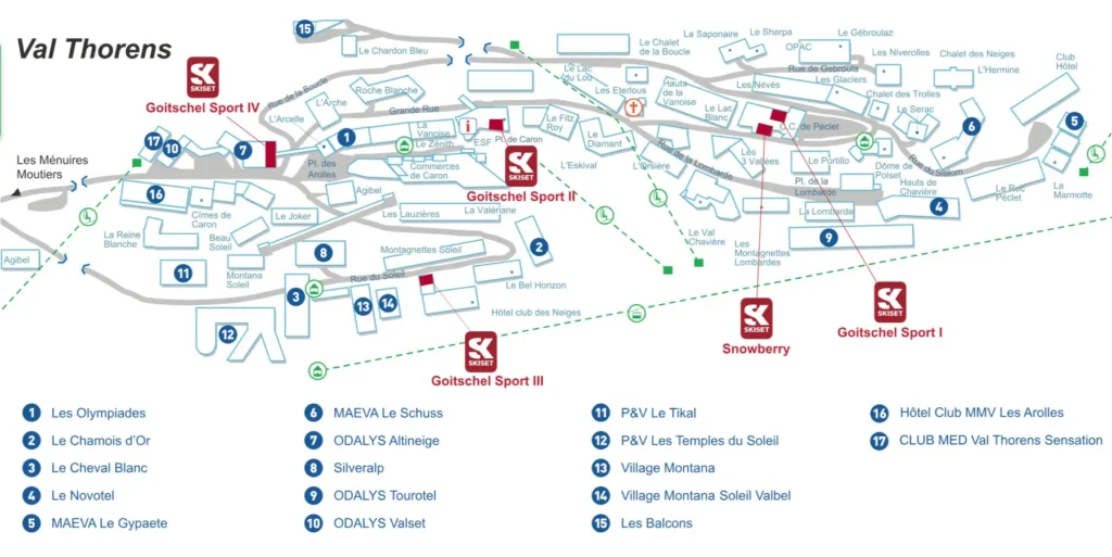 Carte de Val Thorens Skise