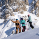 A Ski Instructor teaching 2 pupils in La Tania