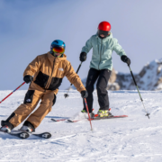 a skier enjoying a private ski lesson