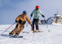 a skier enjoying a private ski lesson